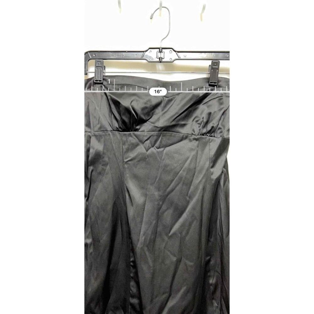 Misope Womens Black Satin Strapless Ruffle Hem Mini Dress Size L Women - Picture 5 of 9